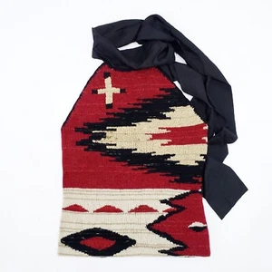 RRL POLO RALPH LAUREN Halter Tie Neck Wool Silk Cashmere Hand Knit Native M-L - Picture 1 of 9