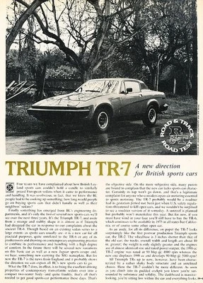 1975 Triumph TR7 Road Test Original Car Review Print Article J657 Foto 1 de 3