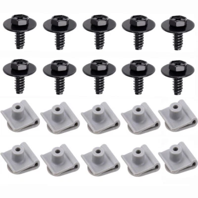 Juego de 10 tornillos de retención de parachoques para guardabarros tuerca en U para Mazda 2 3 5 6 CX-5 CX-7 CX-9 Foto 1 de 4