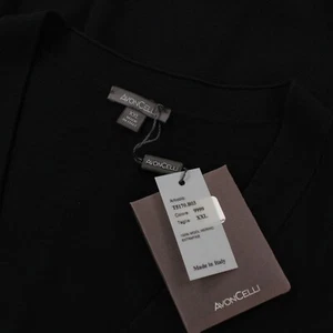 Avoncelli NWT 100% Wool Cardigan Sweater Vest Size XXL in Solid Black - Picture 1 of 6