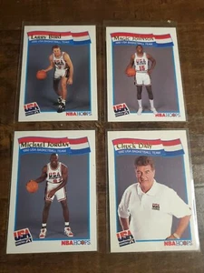 1991-92 NBA Hoops Team USA #54 Magic Johnson Michael Jordan basketball cards - Picture 1 of 10