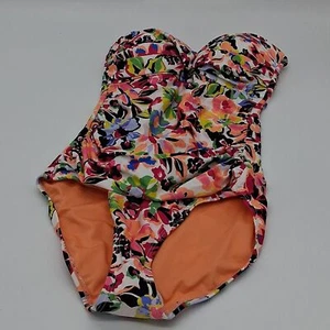 Anne Cole Swimsuit Womens 8 Sun Blossom Twist Front Shirred One-Piece Multicolor - Picture 1 of 11