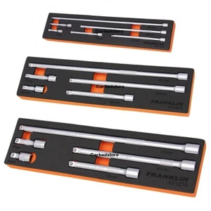 Franklin 5 Piece 1/2in , 5 Piece 3/8in & 6 Piece 1/4in Wobble Extension Bar Sets - Picture 1 of 5