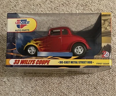 First Gear CarQuest Auto Parts 1933 Willys Coupe Die Cast Metal Street Rod Red  - Image 1 of 4