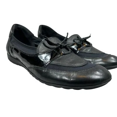 Zapato Mocasín Sesto Meucci Brent Negro Italia Cuero Napa Sin Cordones Talla 7 Foto 1 de 4