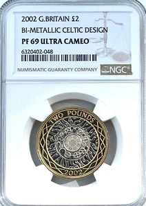 2002 £2 Two Pound Iron Age Celtic  PROOF NGC PF69 Great Britain  - Picture 1 of 2