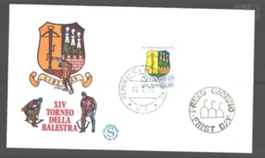 SAN MARINO Scott 948, 14TH CROSSBOW TOURNAMENT, SAN MARINO On FDC. As per Scan - Picture 1 of 1