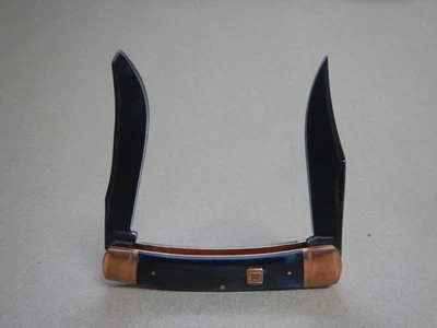 Vintage ROUGH RIDER Green Bone Handle lg. Moose Folding Pocket Knife BLUED BLADE - Image 1 of 4