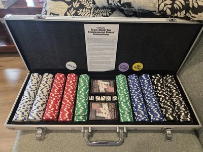 Cardinal's Texas Hold ' Em Tournament Heavy Poker Chip Set (500) w/ Alum. case - Image 1 of 4