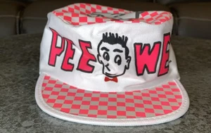 Vintage 1988 Pee Wee Herman Playhouse Pink Checkered Painters Hat Cap RARE! - Bild 1 von 9
