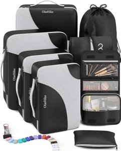 Reise Packwürfel Set - 8 Organizer in 4 Größen für Gepäck (schwarz) - Bild 1 von 11