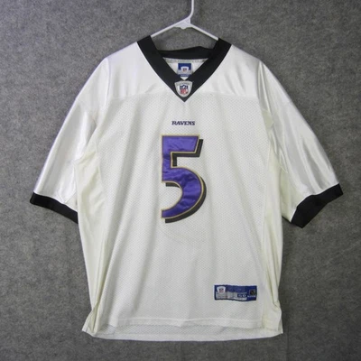 Baltimore Ravens Jersey Mens 50 White NFL Football Joe Flacco Reebok Stitched - Image 1 of 4
