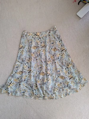 Юбка Jones New York 100% шелк вуаль размер 8 миди с цветочной подкладкой - Изображение 1 из 4