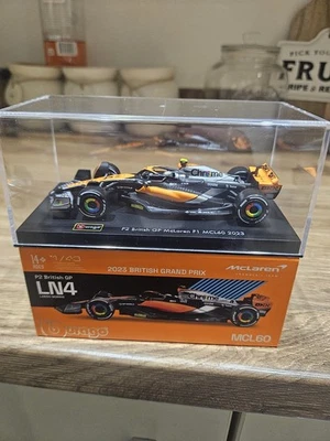 BBURAGO Burago McLaren McL60 #4 F1 British GP 2023 Lando Norris - 1:43 Diecast Model