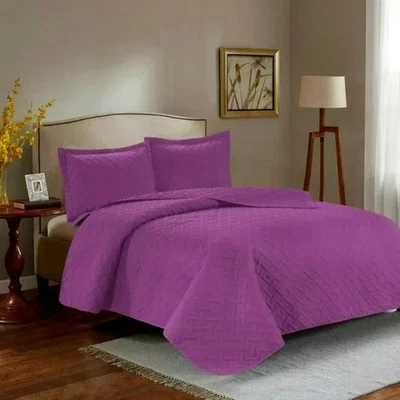 3PC Quilt Bedspread Set Oversized King Hyacinth Violet - Image 1 of 3