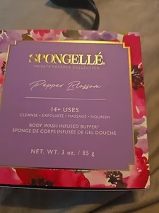 Spongelle PEPPER BLOSSOM Infused Bath Shower Body Sponge Buffer 3oz New - Picture 1 of 1