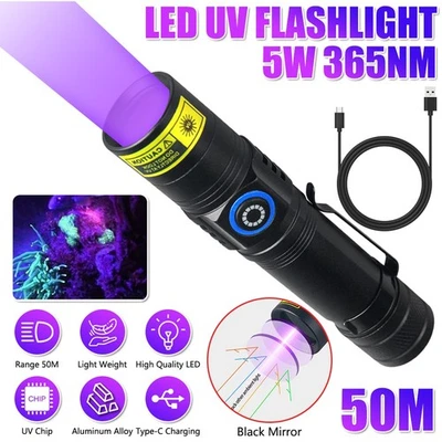 5W 365NM UV Ultra Violet LED Taschenlampe Schwarzlicht Licht Inspektion Lampe DE - Bild 1 von 4