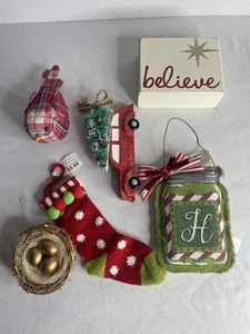 Neu mit Etikett 6 Stück verschiedene kleine Weihnachtsdekorationen & Ornamente - Bild 1 von 5
