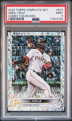 Oneil Cruz 2022 Topps Complete Set Hobby Foilboard #537 195/390 PSA 9 RC - Image 1 of 2