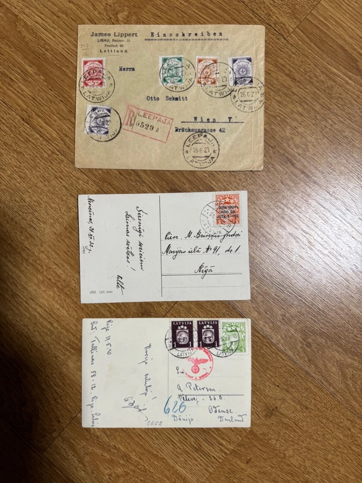 Latvia, Lettland 1920 registered cover to Austria, Vienna - Image 1 of 2