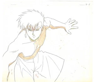 Original CRIMSON WOLF Anime Douga, Animation Production Drawing  -Kai (the Hero) - Picture 1 of 1