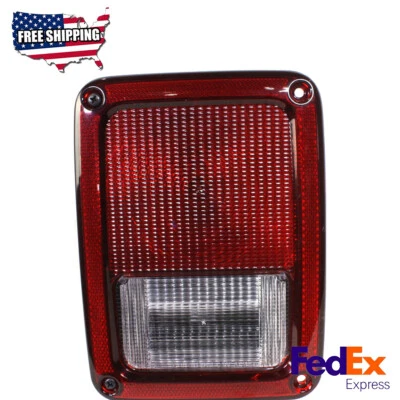 Tail Light Clear & Red Lens Driver Side Halogen Fits 2007-2018 Jeep Wrangler - Imagem 1 de 4