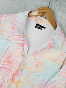 Sunday Swagger Shirt Men Size L Short Sleeve Polo Graphic Floral Print The Keys - Picture 1 of 11