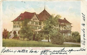 KENOSHA WISCONSIN PENNOVER SANITARIUM 1906 OLD UNDIVIDED BACK POSTCARD VIEW - Picture 1 of 2