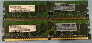 2pc Infineon 512MB PC2-3200 DRAM REGISTERED DIMM ECC DDR2 400 MEMORY MODULE - Picture 1 of 1
