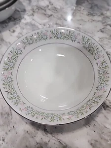TAIHEI China SPRINGTIME Round Vegetable Bowl Silver Trim  9” - Picture 1 of 6