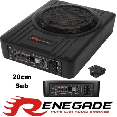 Renegade RS800A 200 Watt 20cm Untersitz-Aktiv-Subwoofer Auto Bassbox Aktiv - Bild 1 von 4