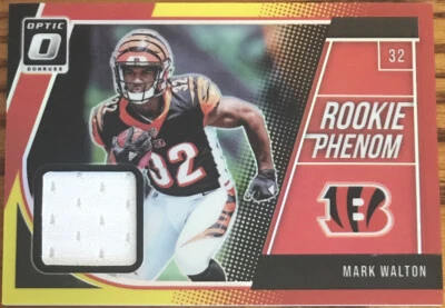 2018 Donruss Optic Rookie Phenoms Jerseys HORO R&Y Mark Walton RP-MW - Image 1 of 2