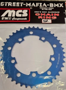 MCS PLATO BMX BICICLETA PIÑÓN 42t AZUL EE. UU. GT Haro SE Racing Redline JMC nuevo - Imagen 1 de 2