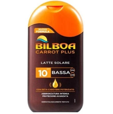 Bilboa Carrot Plus Latte Solare Spf 10 Protezione Bassa 200 ml Beta-Carotene
