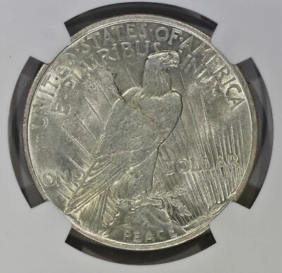 1924 $1 Silver Peace Dollar Obverse and Reverse Lamination Error NGC MS61 - Image 1 of 4