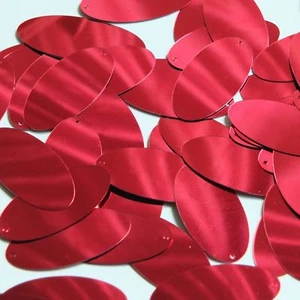 Lentejuelas de costura sueltas metálicas rosa oscura rosa de 1,5" lentejuelas ovaladas - Imagen 1 de 2