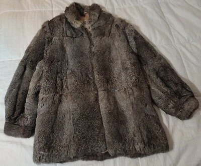 Vintage Berman’s France Rabbit Fur Coat Women's Long Sleeve Lined Size Medium - Image 1 of 4