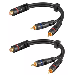 2 Stück Goobay® Cinch Y-Kabel Subwooferkabel Y Adapter Verteiler Chinch CAR Hifi - Bild 1 von 3