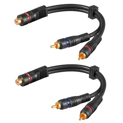 2 Stück Goobay® Cinch Y-Kabel Subwooferkabel Y Adapter Verteiler Chinch CAR Hifi - Bild 1 von 3