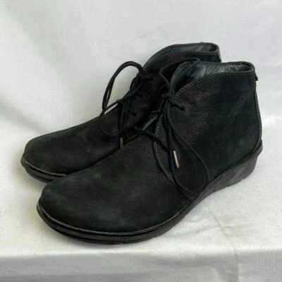 Botines Dansko Joy de cuero nobuck negro con encaje para mujer talla 40 o 9,5/10 Foto 1 de 4