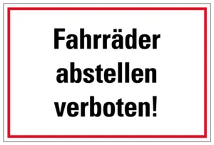 Aufkleber Sticker Verbot „Fahrräder abstellen verboten“ Hinweis Schild Folie - Bild 1 von 1