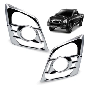 Cubierta de luz de lámpara de cabeza delantera para camioneta Isuzu D-Max Holden 2007 2011 borde cromado - Imagen 1 de 6