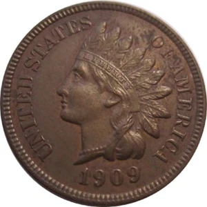 1909 1c Indian Head Cent with High Grade Sharpness and Beautiful Surfaces - Foto 1 di 2