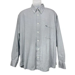 PING | Men XL 100% Cotton Long Sleeve Button Up Shirt Gray/White Stripe Pattern - Picture 1 of 8