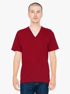 American Apparel Fine Jersey V-Neck T-Shirt M Cranberry NWOT (66) - Picture 1 of 1