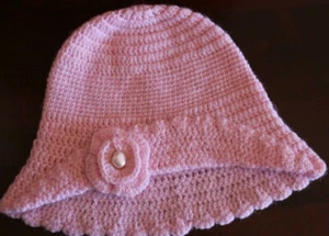 CAPPELLINO HAND MADE UNCINETTO BIMBA NEONATO CIRC.33 CM LANA BABY FIORE (ECU 19) - Imagen 1 de 1