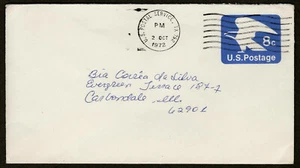 US 1972 #U557 - 8c Eagle to Carbondale IL Stamped Envelope Stationery Cover Used - Picture 1 of 3