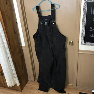 Walls Overalls Mens 2XL XXL Black Bib Canvas Quilt Lined Workwear Fade Insulated - Picture 1 of 7