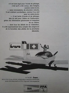 6/1968 PUB SIAI MARCHETTI FFA AVION SA 202 BRAVO ORIGINAL FRENCH AD - Picture 1 of 1