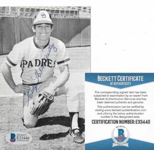 ENZO HERNANDEZ SAN DIEGO PADRES SIGNED AUTO PHOTO POST CARD BECKETT E33440 - Picture 1 of 1